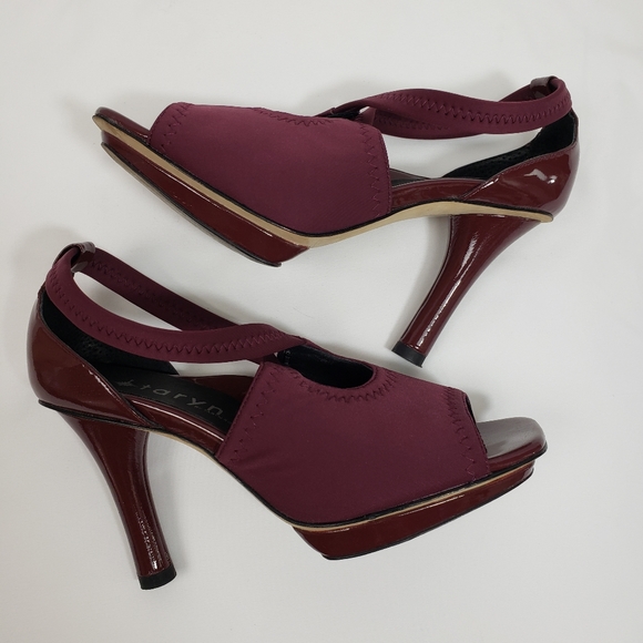 Taryn Rose Shoes - Taryn Burgundy Open Toe Heels